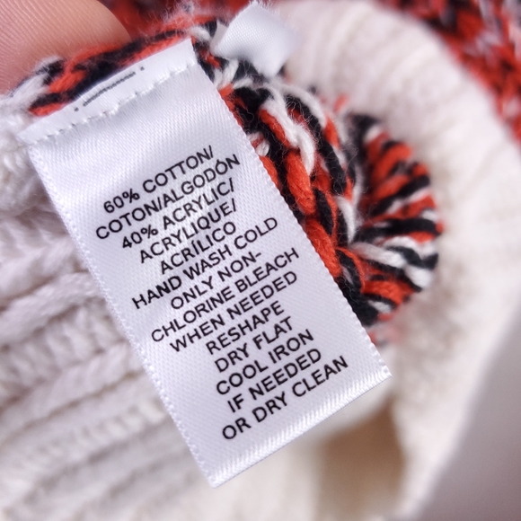 Ann Taylor LOFT Orange/Black Cowl Neck Sweater - Picture 6 of 7